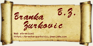 Branka Zurković vizit kartica